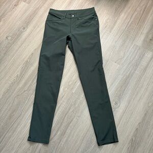 lululemon women pants size 28 green slim 5 pocket high rise